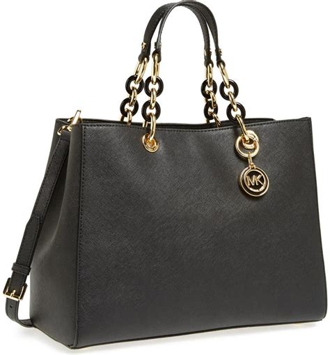 michael kors large cynthia saffiano satchel black|Michael Kors Cynthia Bags & Handbags for Women .